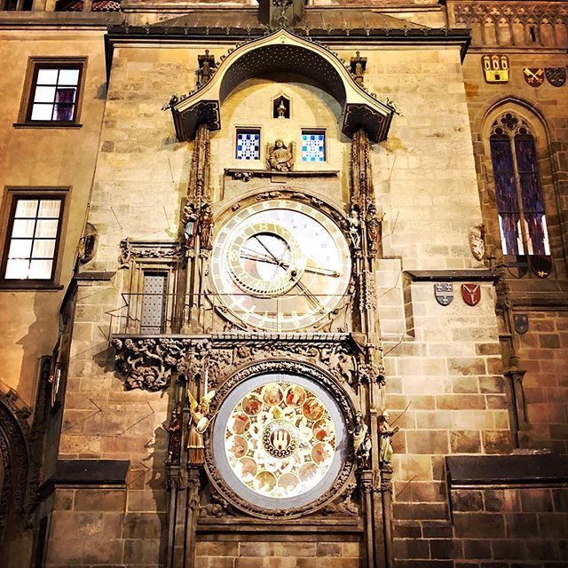 The Astronomical Clock in Prague at night