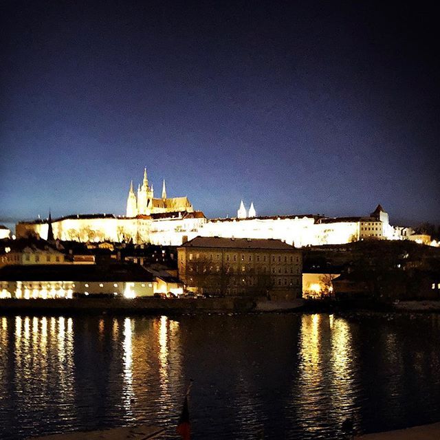 Prague Castle photographed through a tower filter