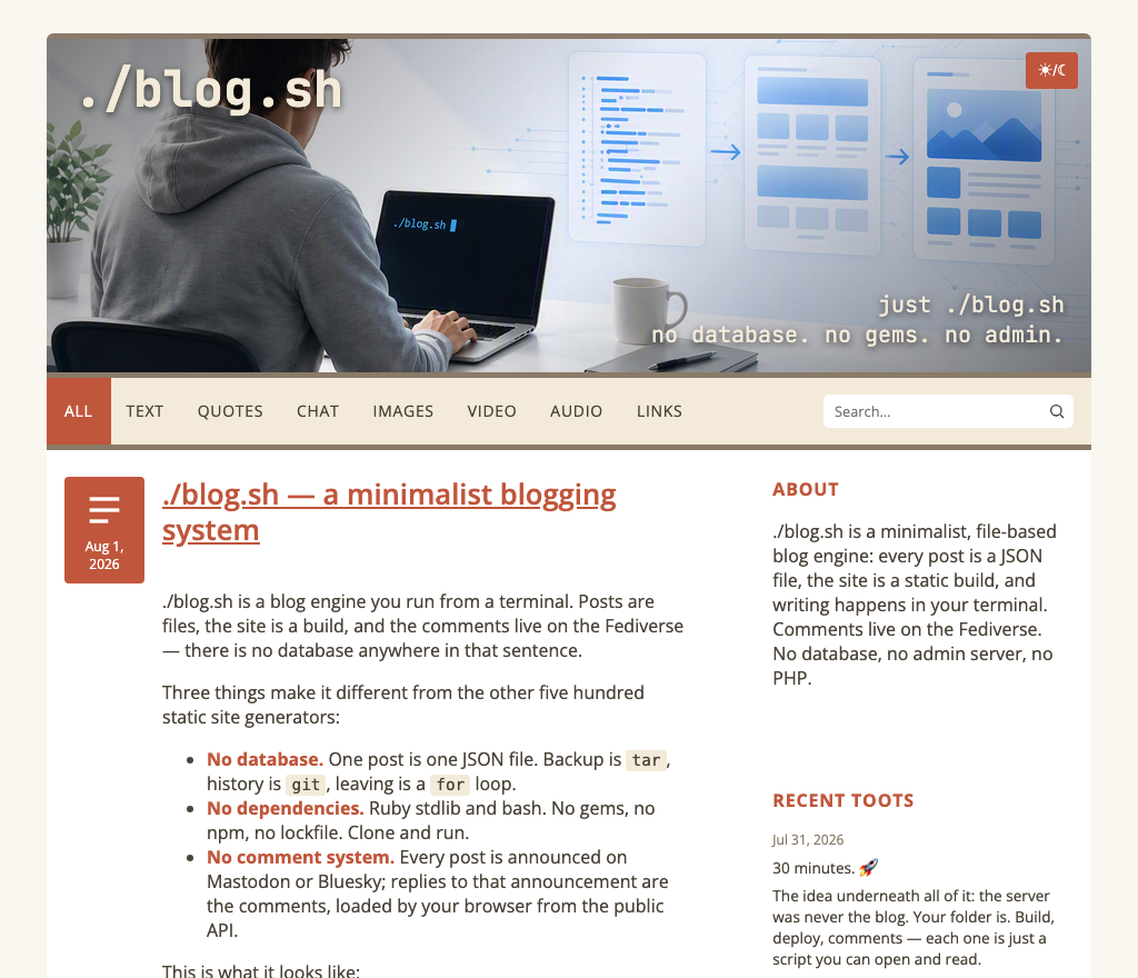 Homepage in a warm cream and terracotta palette